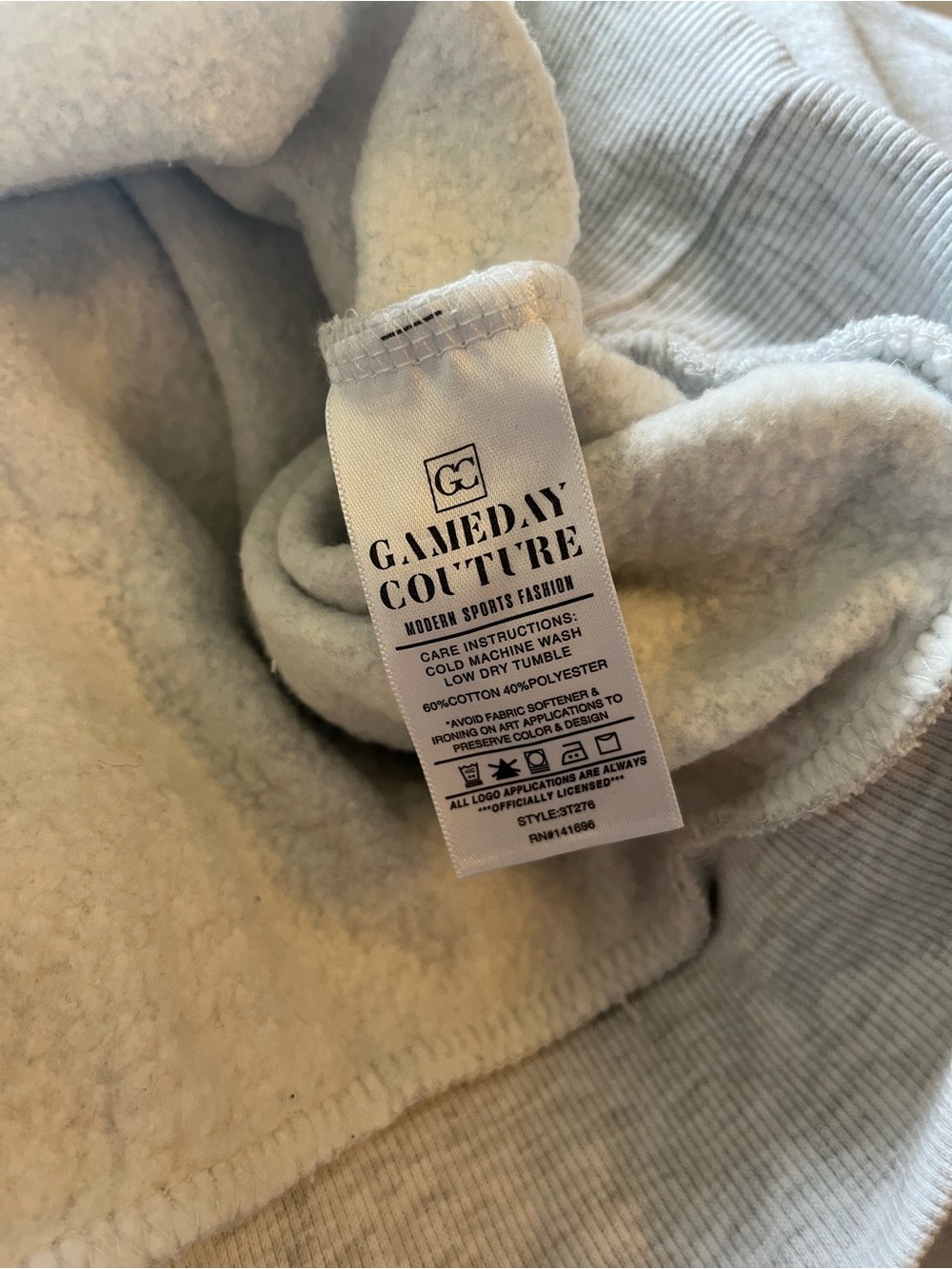 NYCFC Gameday Couture Crewneck Sweatshirt Grey Official Logo Size Large - Picture 4 of 4